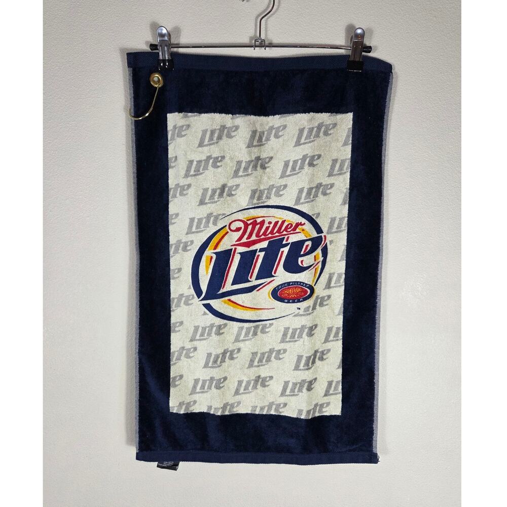 Devant Miller Lite Navy & White Terry Cloth Trifold Golf Towel